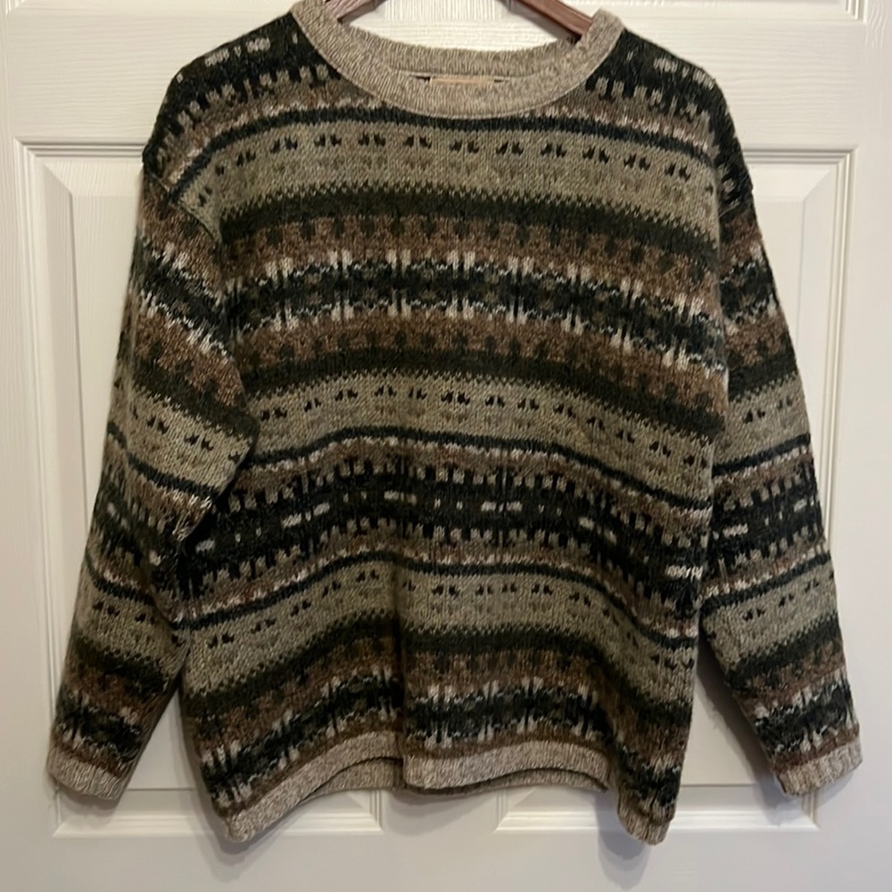 Woolrich womens M wool sweater Green made in USA